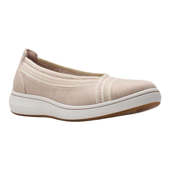 Clarks Women's Cloudsteppers Breeze Sky Air Comfort Flats Beige Size 8 1/2 W - Picture 1 of 6
